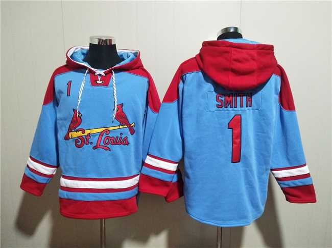 Men's St.Louis Cardinals #1 Ozzie Smith Blue Ageless Must-Have Lace-Up Pullover Hoodie,We sell and wholesale Men's St.Louis Cardinals #1 Ozzie Smith Blue Ageless Must-Have Lace-Up Pullover Hoodie on line form chian!